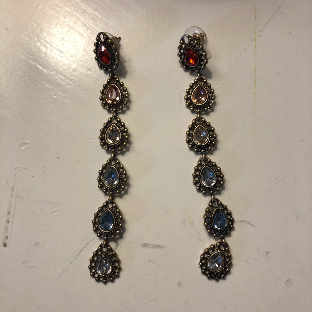 Rainbow hanging earrings